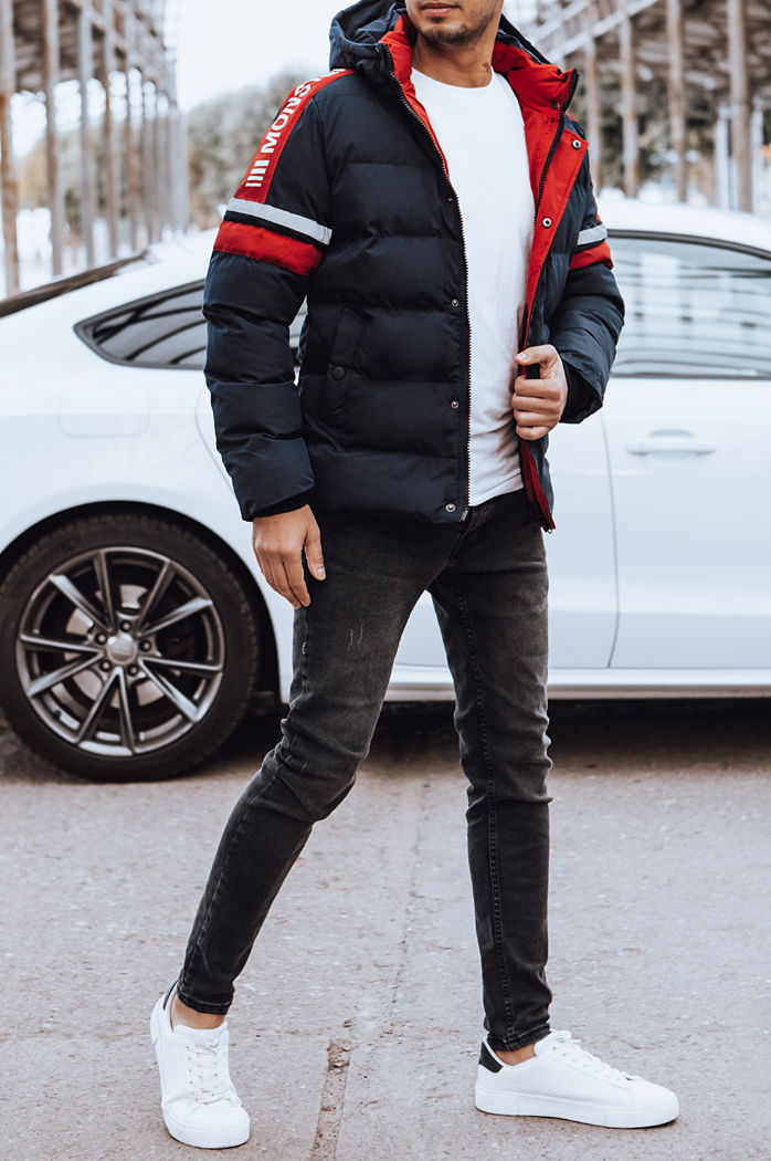 Herren Steppwinterjacke navy blau Dstreet TX4566