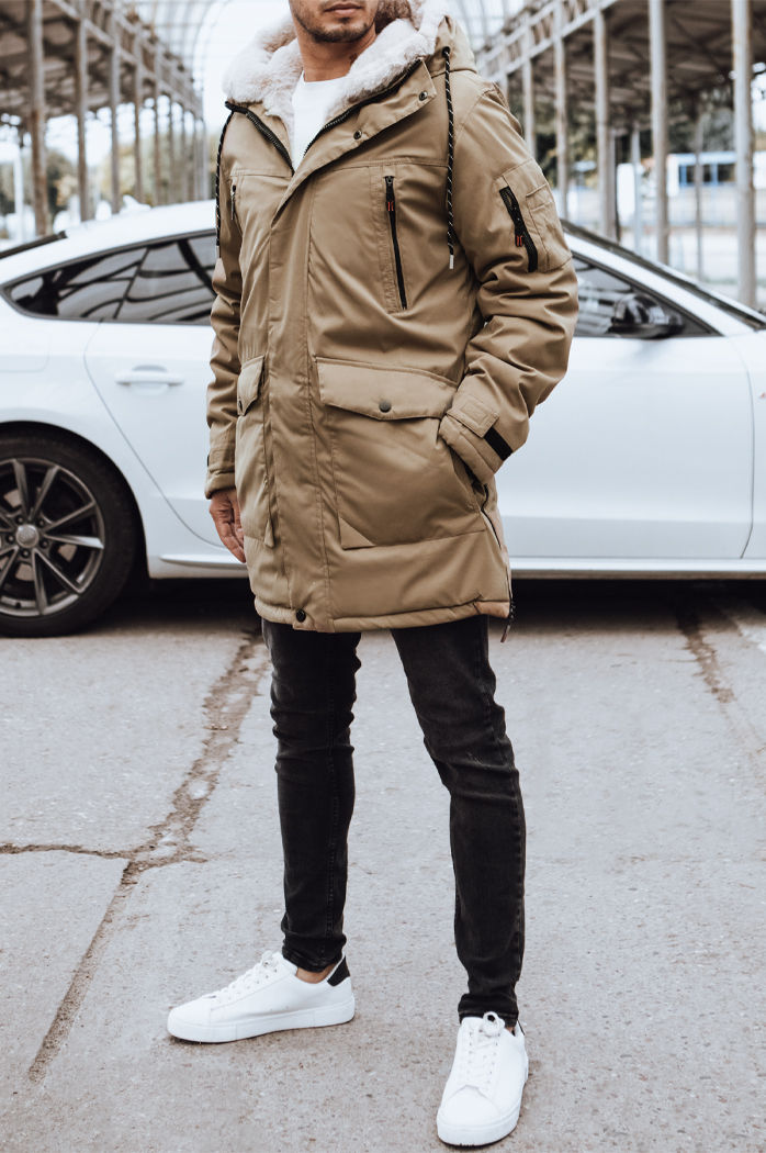 Herren Winterjacke Farbe Dunkelbeige DSTREET TX4593