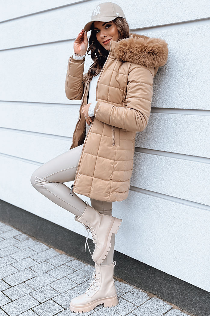 Damen Winterjacke LELISIA Farbe Beige DSTREET TY4023