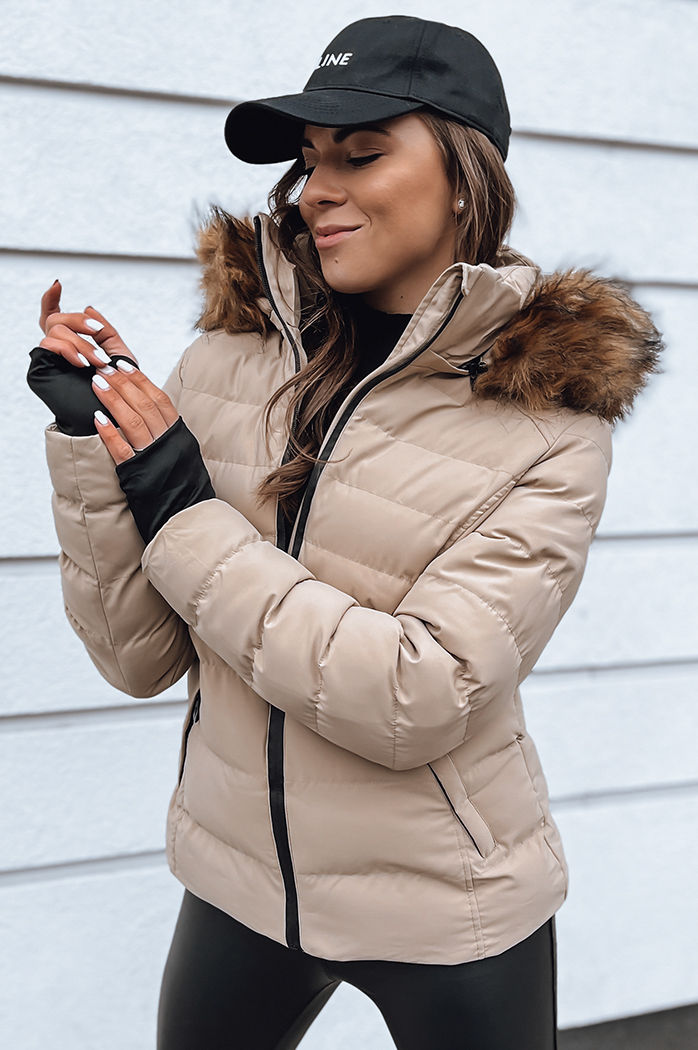 Damen Winterjacke VERSES Farbe Beige DSTREET TY4036