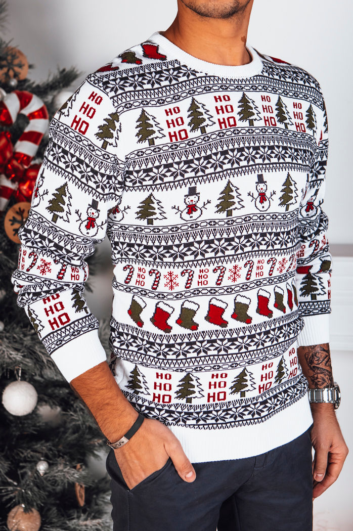 Herren Weihnachtspulli weiß Dstreet WX2166