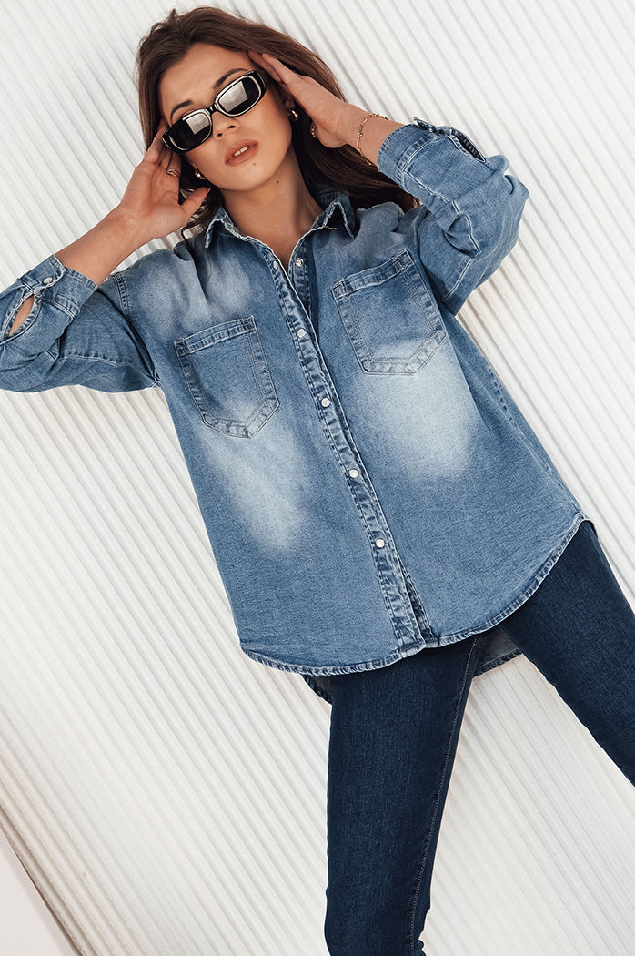 Damen Jeanshemd AMERICANA blau Dstreet DY0368