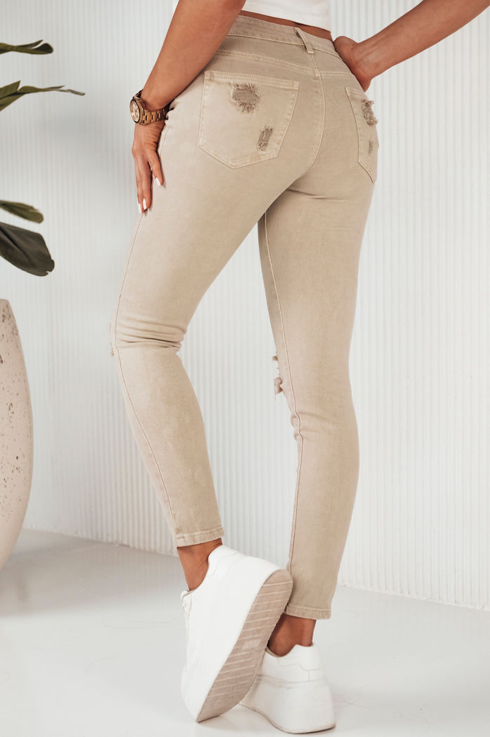 Damen Jeans mit hoher Taille MOLI Farbe Dunkelbeige DSTREET UY1872