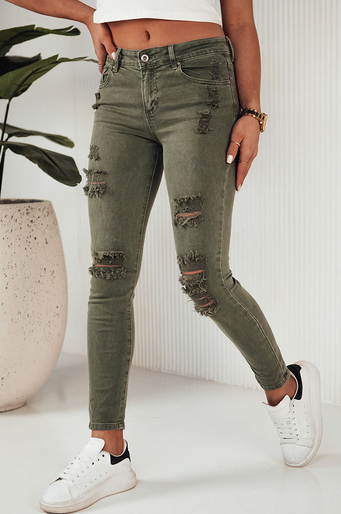 Damen Jeans mit hoher Taille MOLI Farbe Grün DSTREET UY1873