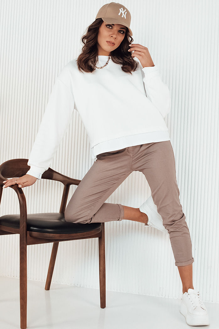 Damen Sweatshirt ohne Kapuze LORAN Farbe Weiß DSTREET BY1251