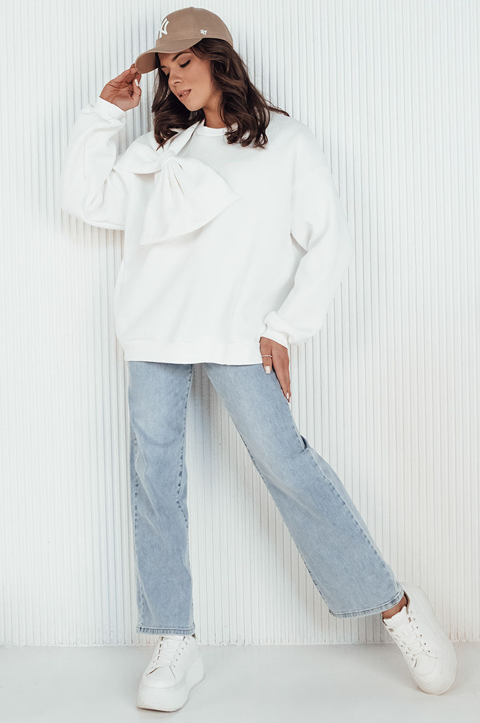 Damen Sweatshirt in Übergröße BOWLOOP ecru Dstreet BY1263