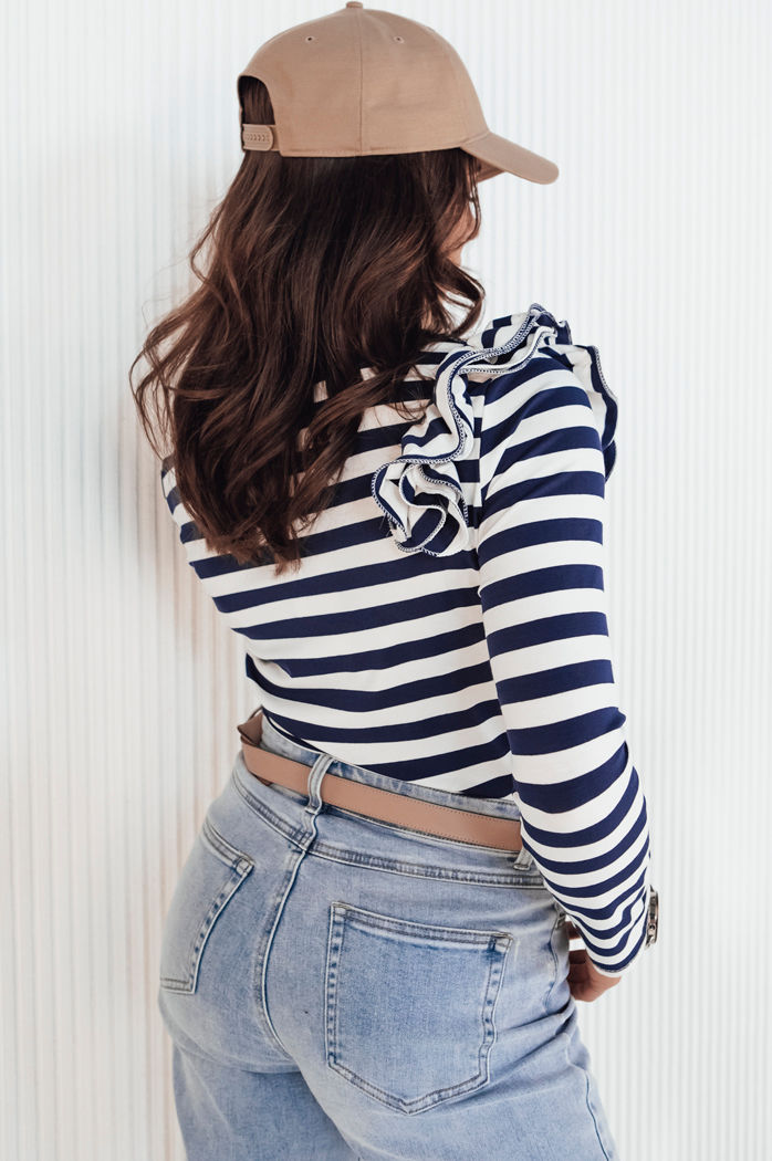 Gestreifte Damenbluse MORAS navy blau Dstreet RY2348