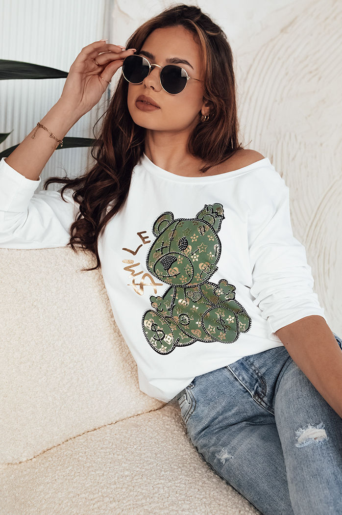 Damen Bluse mit langen Ärmeln OSTIO Farbe Weiß DSTREET RY2361