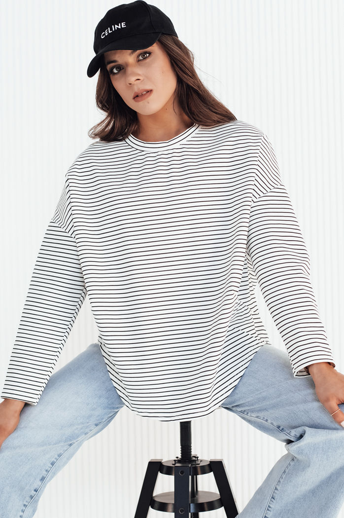 Damen Sweatshirt in Übergröße PEILLE weiß Dstreet RY2364
