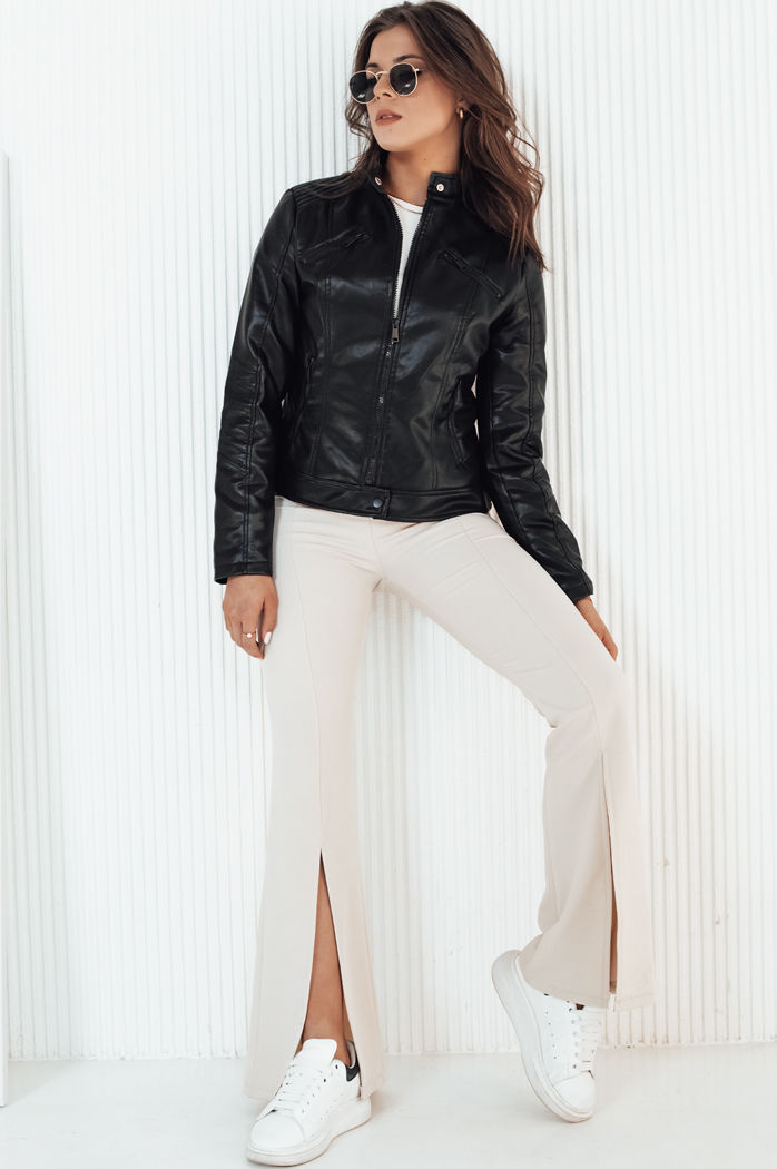 Damen Lederjacke KLIROS schwarz Dstreet TY4159