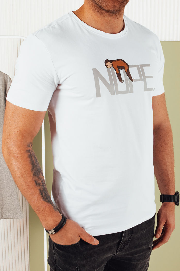 Herren T-shirt mit Aufdruck Farbe Weiß DSTREET RX5361