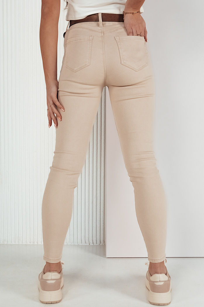 Damen Jeans mit hoher Taille LODGE Farbe Hellbeige DSTREET UY1934
