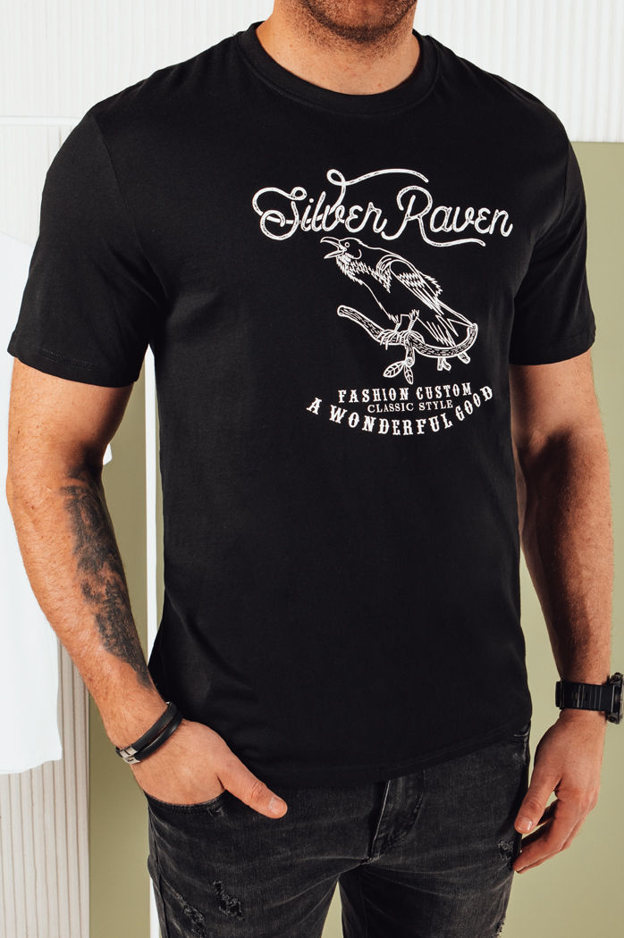 Herren T-shirt mit Aufdruck Farbe Schwarz DSTREET RX5363