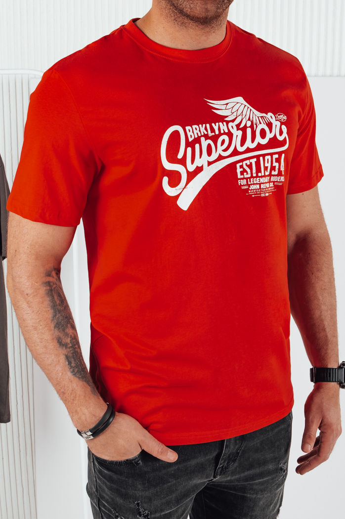 Herren T-shirt mit Aufdruck Farbe Orange DSTREET RX5367