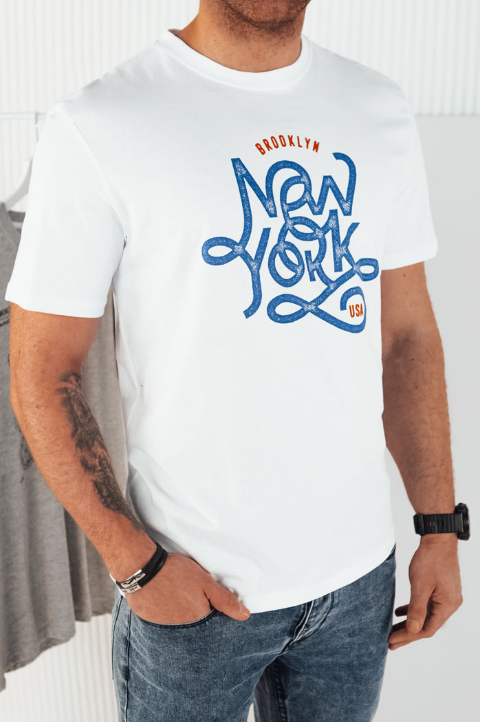Herren T-shirt mit Aufdruck Farbe Weiß DSTREET RX5369