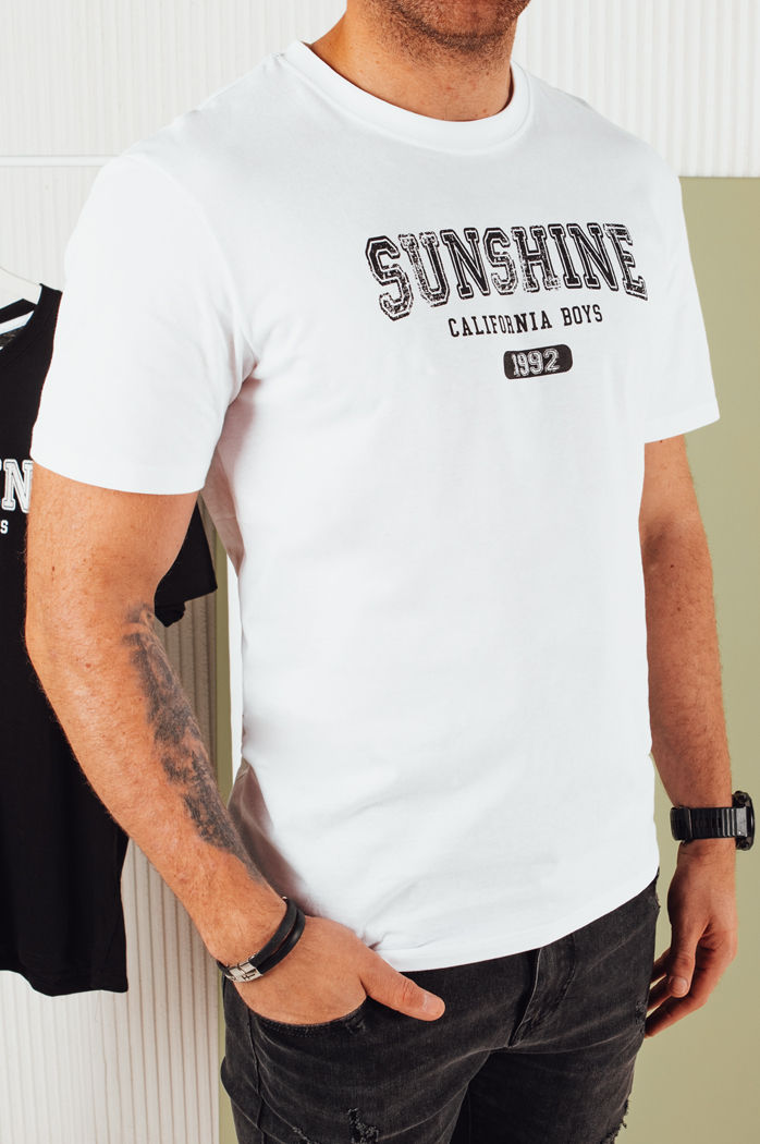 Herren T-shirt mit Aufdruck Farbe Weiß DSTREET RX5374