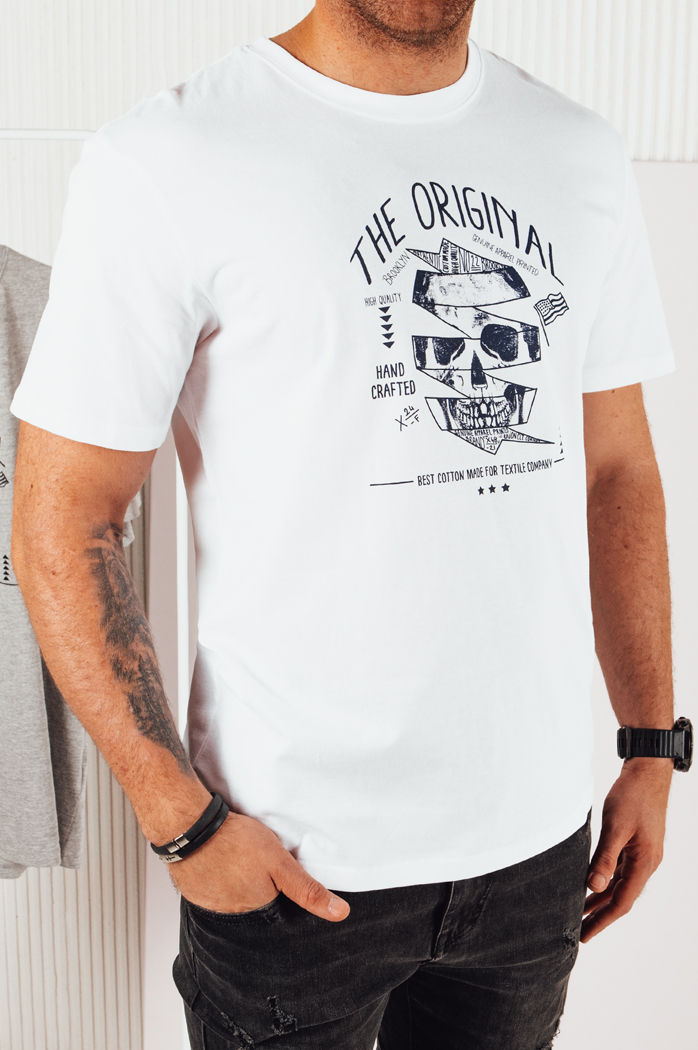 Herren T-shirt mit Aufdruck Farbe Weiß DSTREET RX5379
