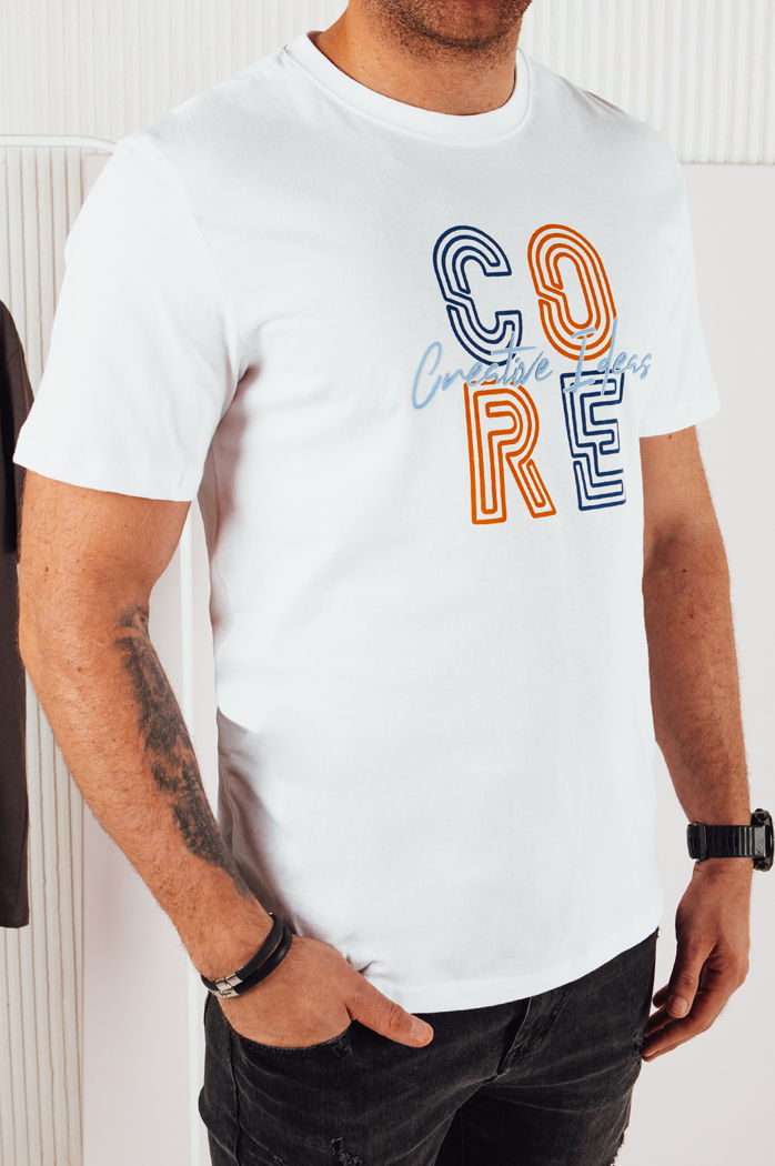 Herren T-shirt mit Aufdruck Farbe Weiß DSTREET RX5383