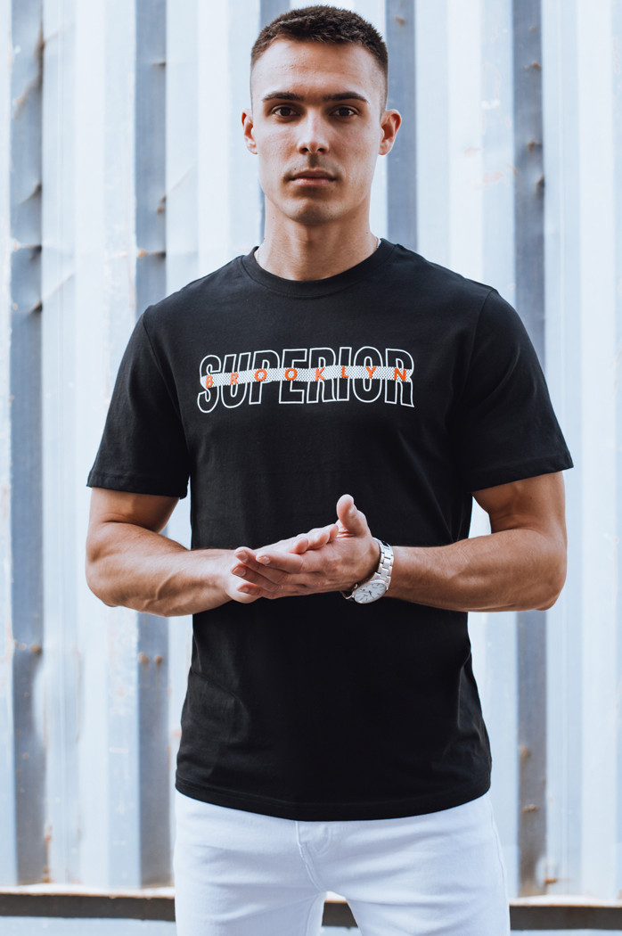 Bedrucktes Herren-T-Shirt schwarz Dstreet RX5387