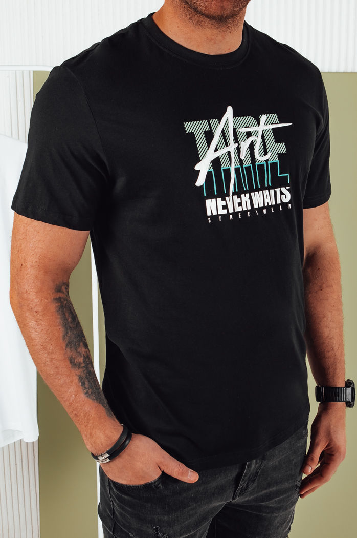 Bedrucktes Herren-T-Shirt schwarz Dstreet RX5391
