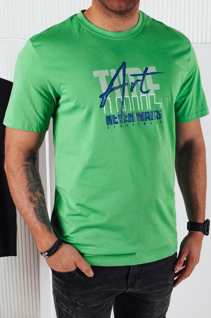 Bedrucktes grünes Herren-T-Shirt Dstreet RX5393