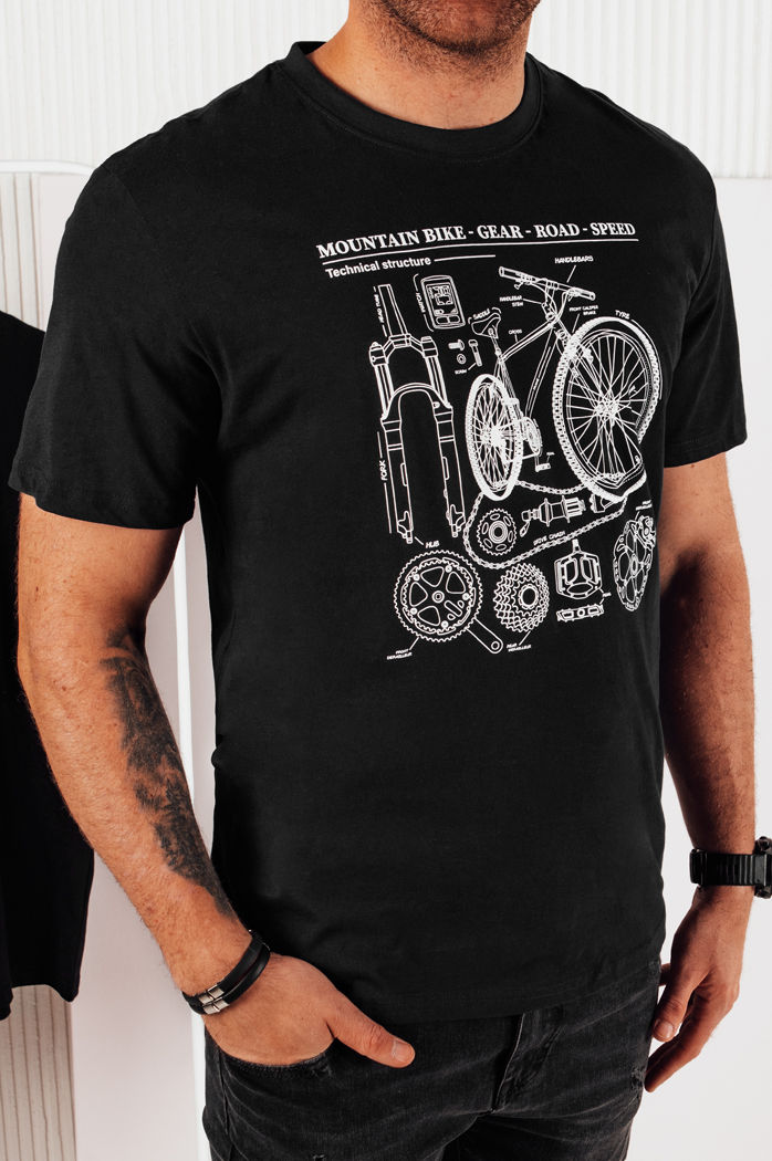 Bedrucktes Herren-T-Shirt schwarz Dstreet RX5394