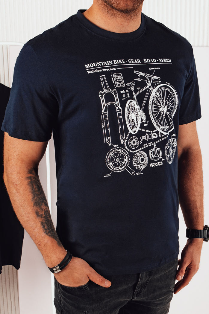 Herren T-Shirt bedruckt navy blau Dstreet RX5396