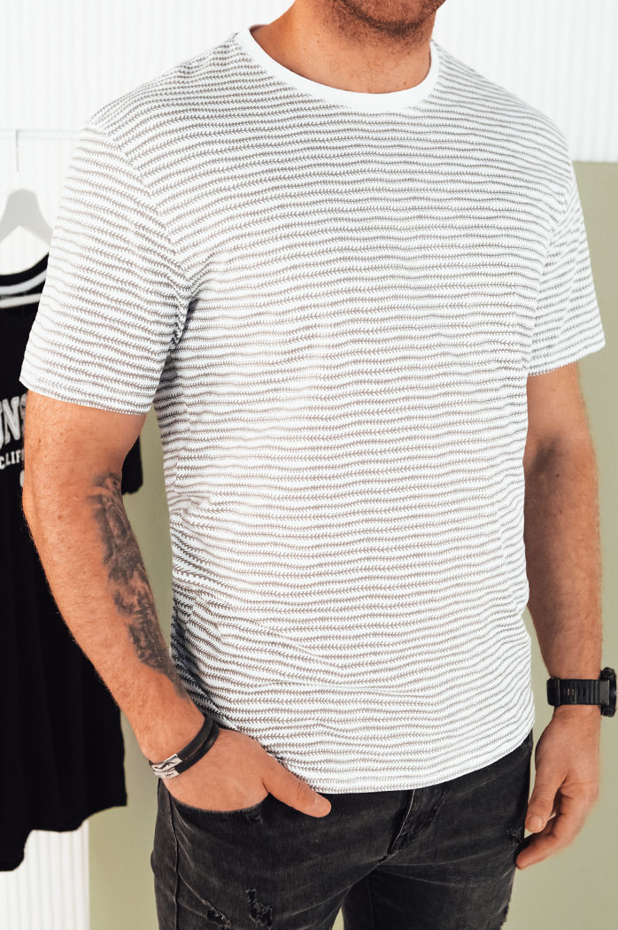 Herren T-shirt mit Aufdruck Farbe Weiß DSTREET RX5399