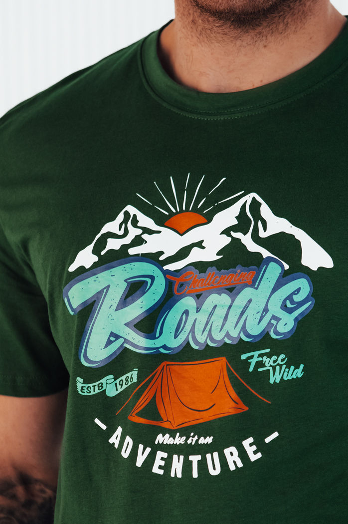 Herren T-shirt mit Aufdruck Farbe Grün DSTREET RX5402