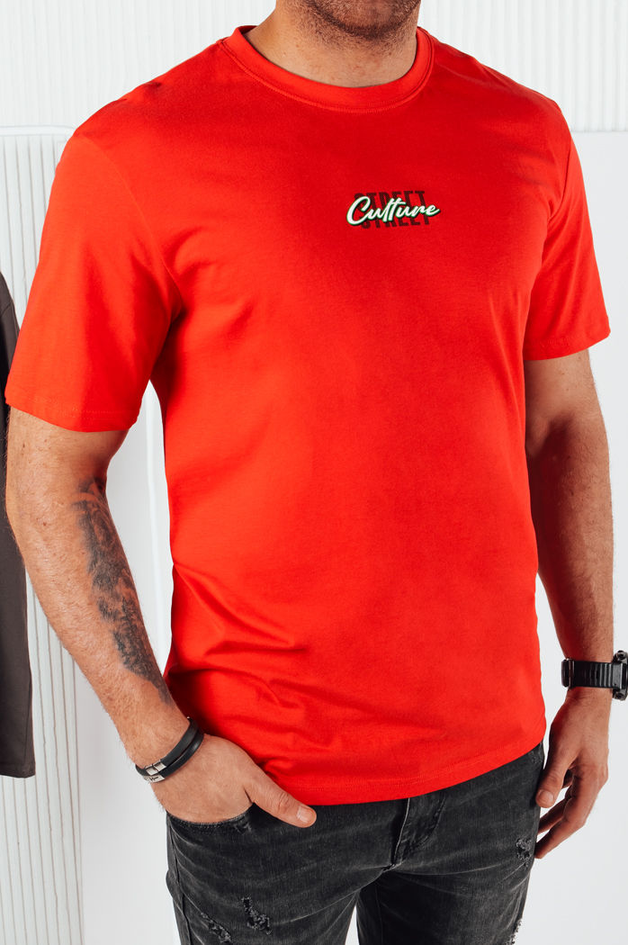 Herren T-shirt mit Aufdruck Farbe Orange DSTREET RX5423