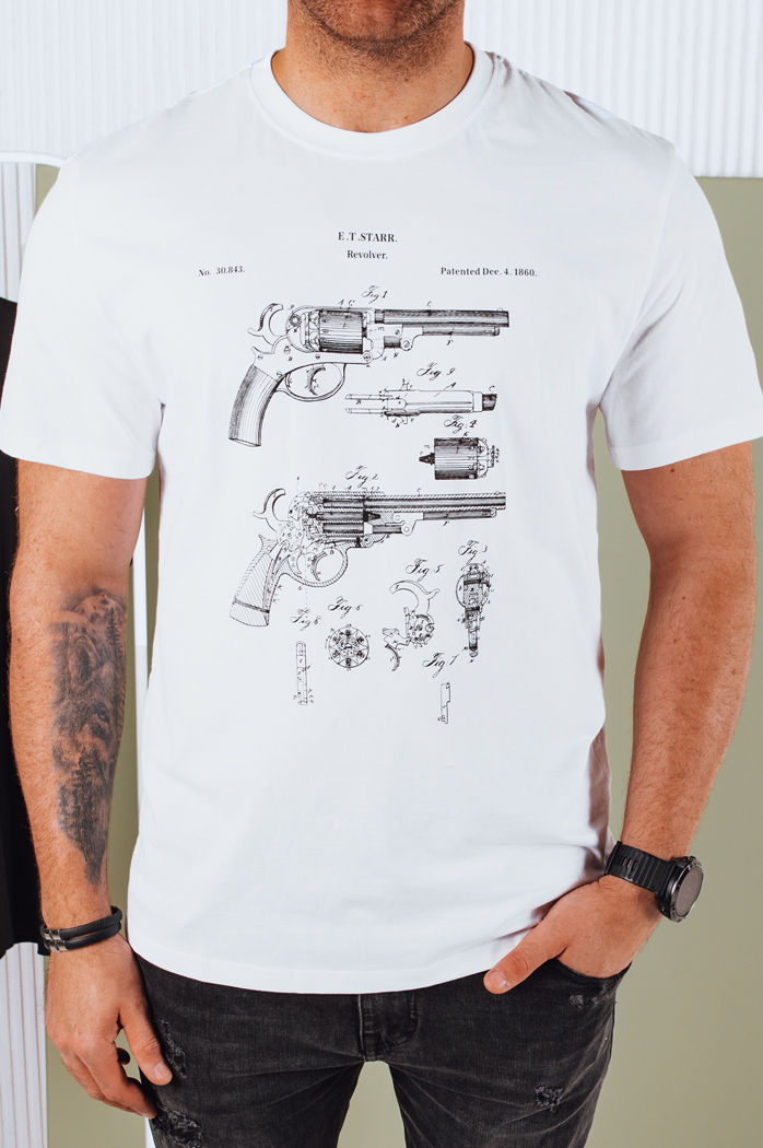 Herren T-shirt mit Aufdruck Farbe Weiß DSTREET RX5429