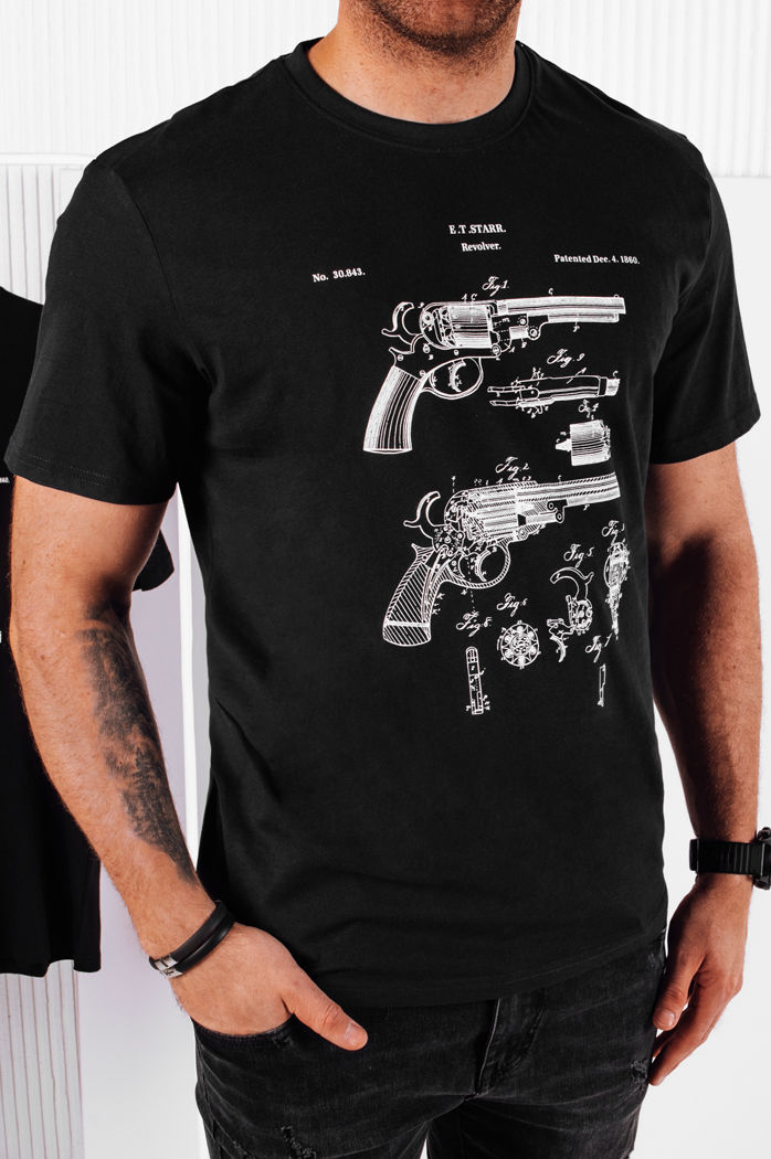 Herren T-shirt mit Aufdruck Farbe Schwarz DSTREET RX5430