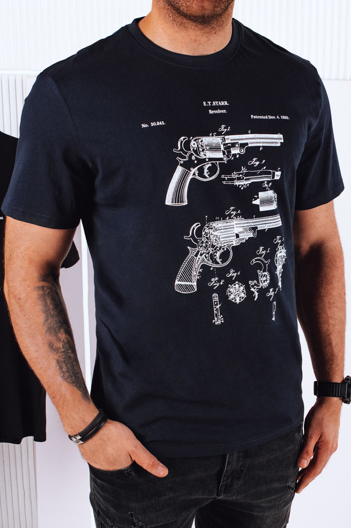 Herren T-shirt mit Aufdruck Farbe Dunkelblau DSTREET RX5431