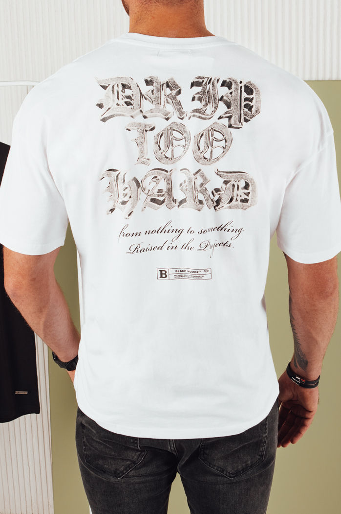 Herren T-shirt mit Aufdruck Farbe Weiß DSTREET RX5434