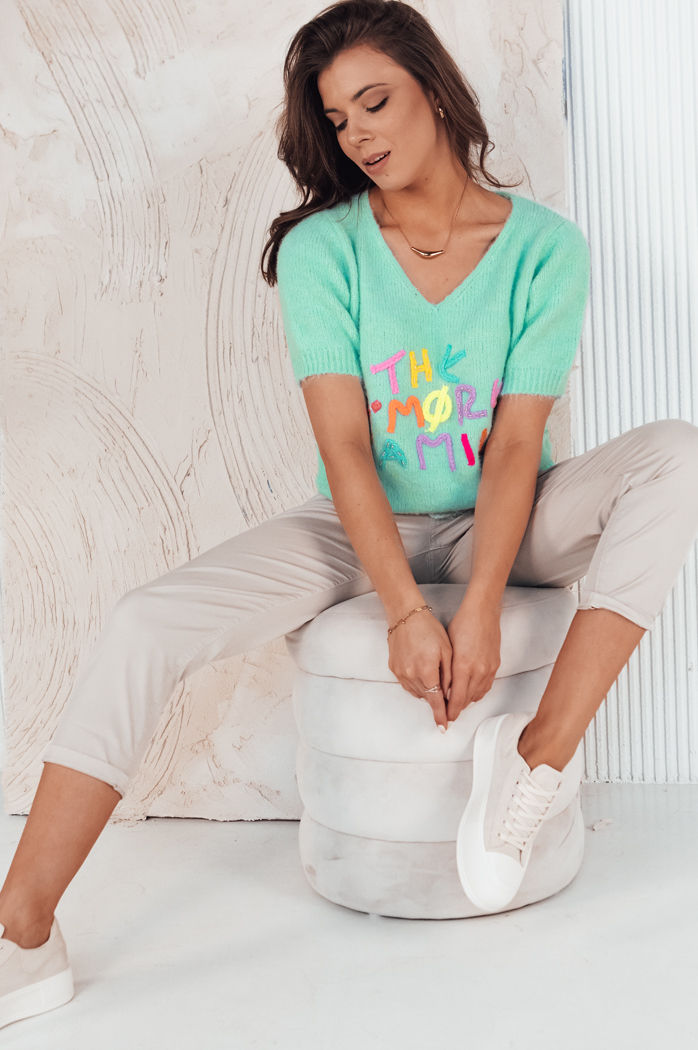Damen Kurze Pullover FATEL Farbe Minzegrün DSTREET MY2317