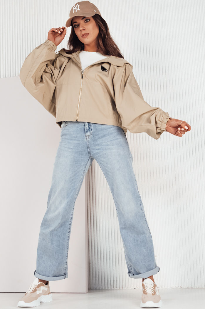 Damen Oversize Jacke CATRAL Farbe Dunkelbeige DSTREET TY4190