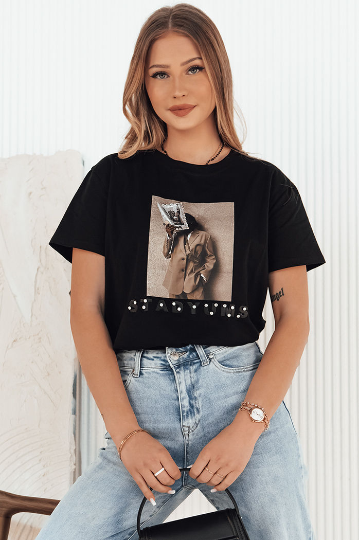 Damen T-shirt mit Aufdruck CARSTI Farbe Schwarz DSTREET RY2403