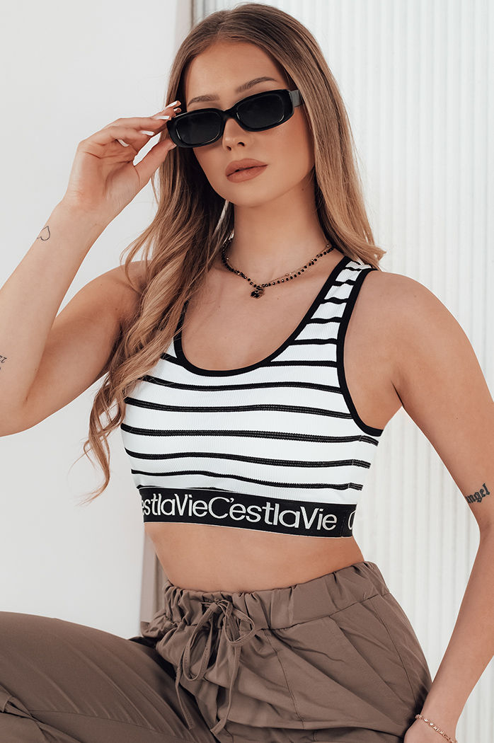 Gestreiftes Damen-Top SUNSEL weiß Dstreet RY2417