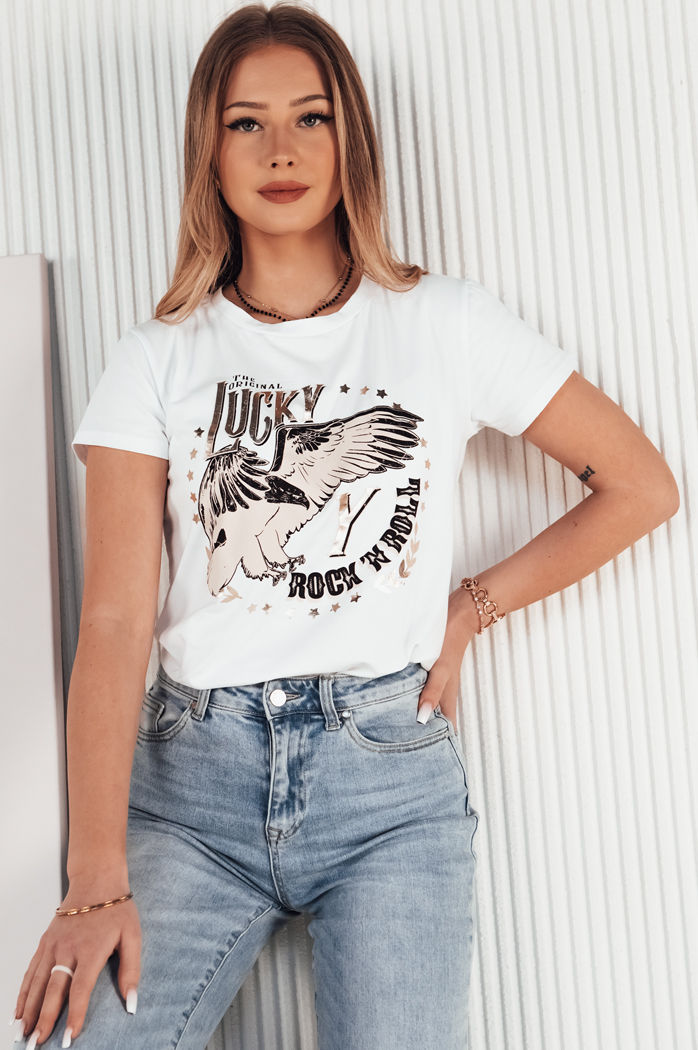 Damen T-shirt mit Aufdruck AISMEE Farbe Weiß DSTREET RY2424
