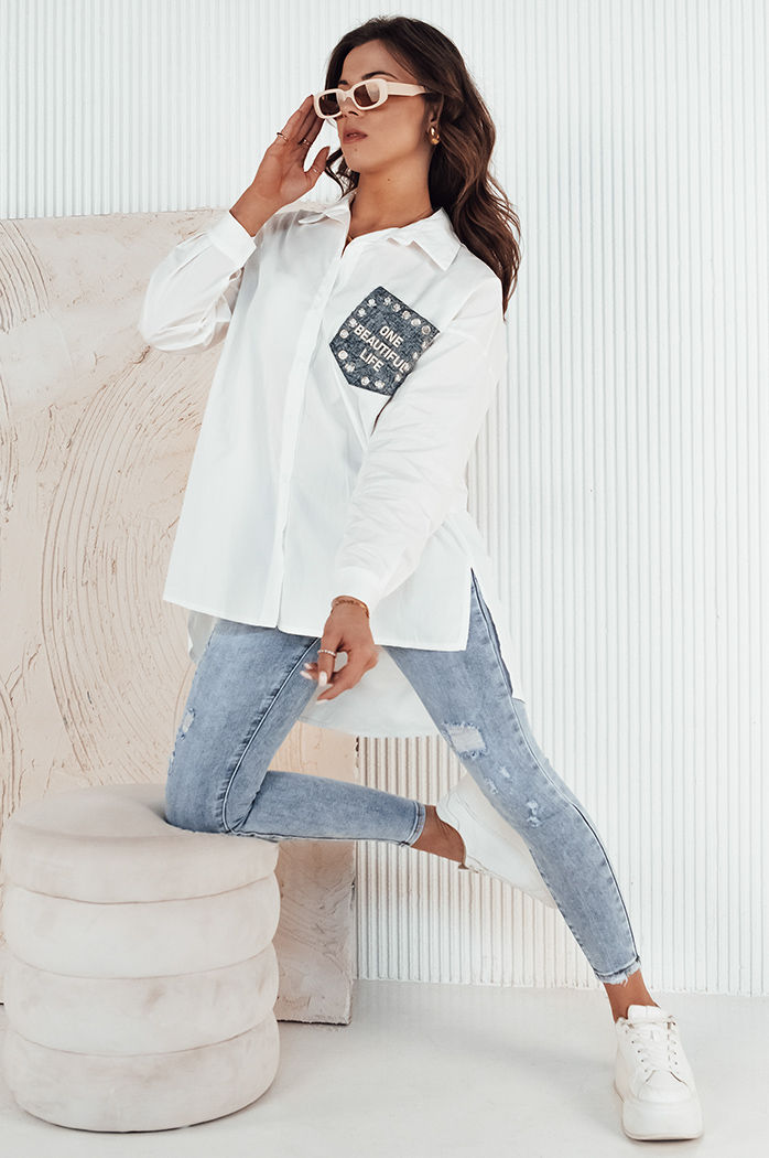 Damen Elegant Hemd FONZ Farbe Weiß DSTREET DY0420