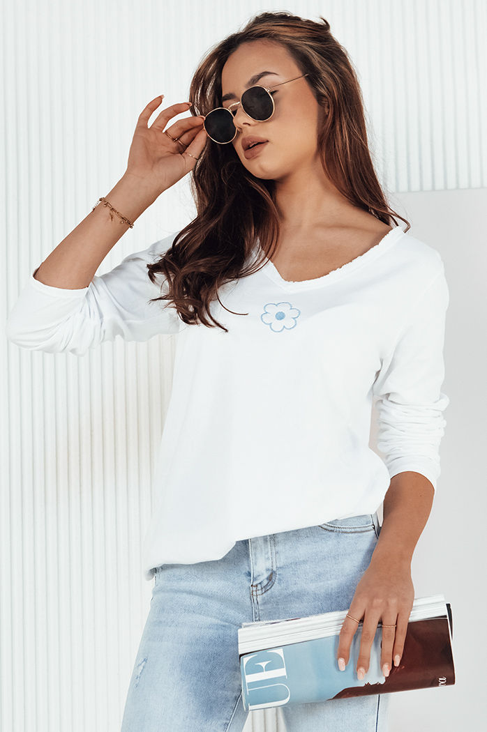 Damen Elegant Bluse AZUER Farbe Weiß DSTREET RY2447