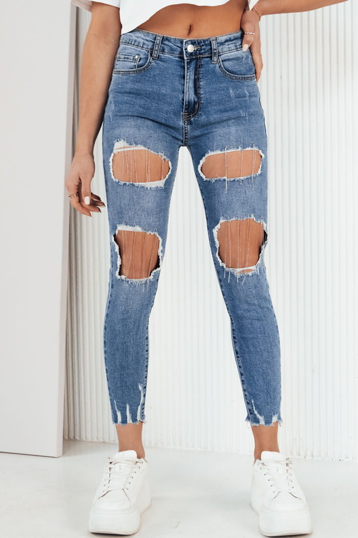 Damen Jeans mit Löchern CATRAN Farbe Blau DSTREET UY1961