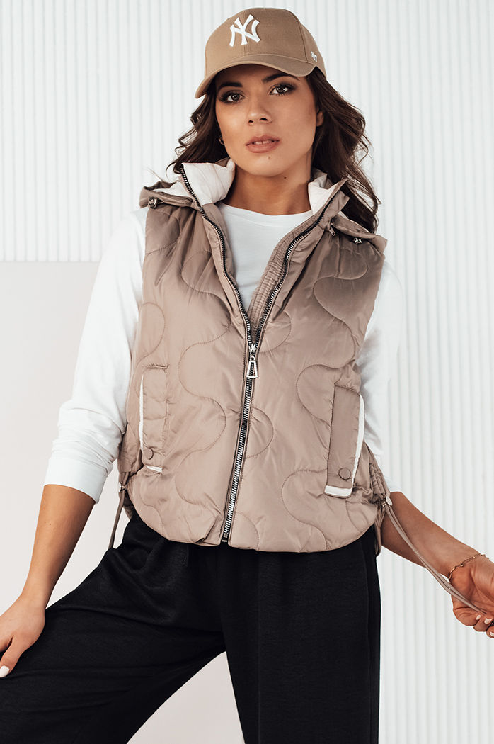 Damen Steppweste TREOS Farbe Beige DSTREET TY4216