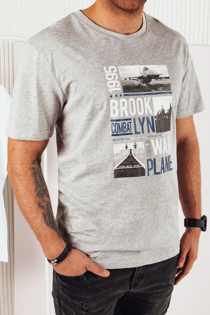 Herren T-shirt mit Aufdruck Farbe Grau DSTREET RX5452