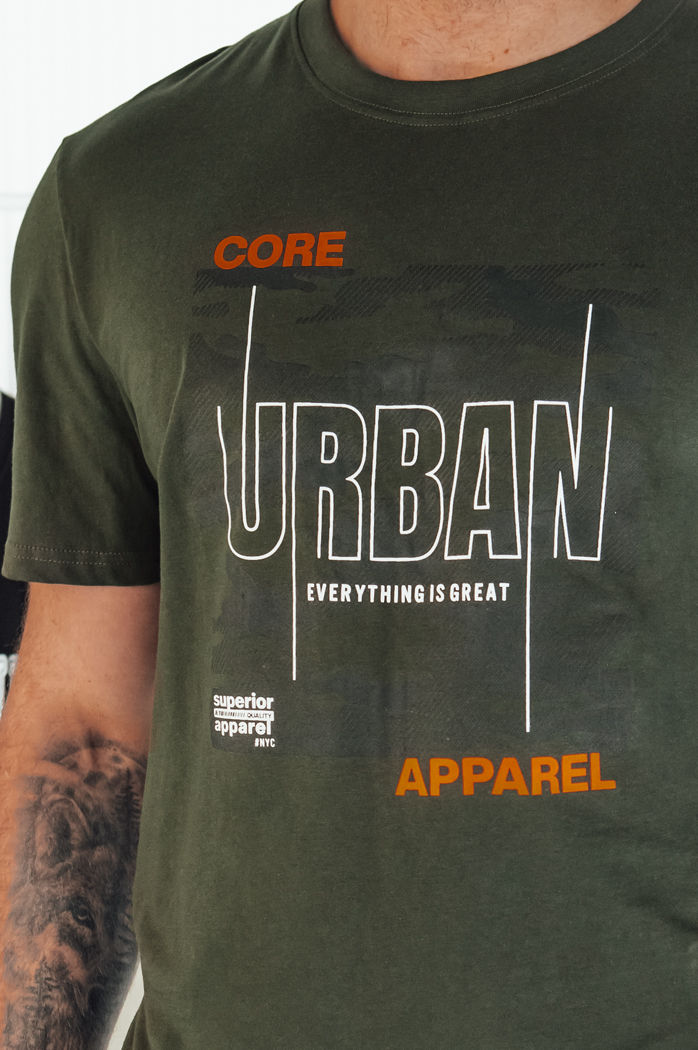 Herren T-shirt mit Aufdruck Farbe Grün DSTREET RX5456
