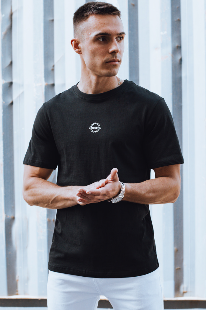 Bedrucktes Herren-T-Shirt schwarz Dstreet RX5458