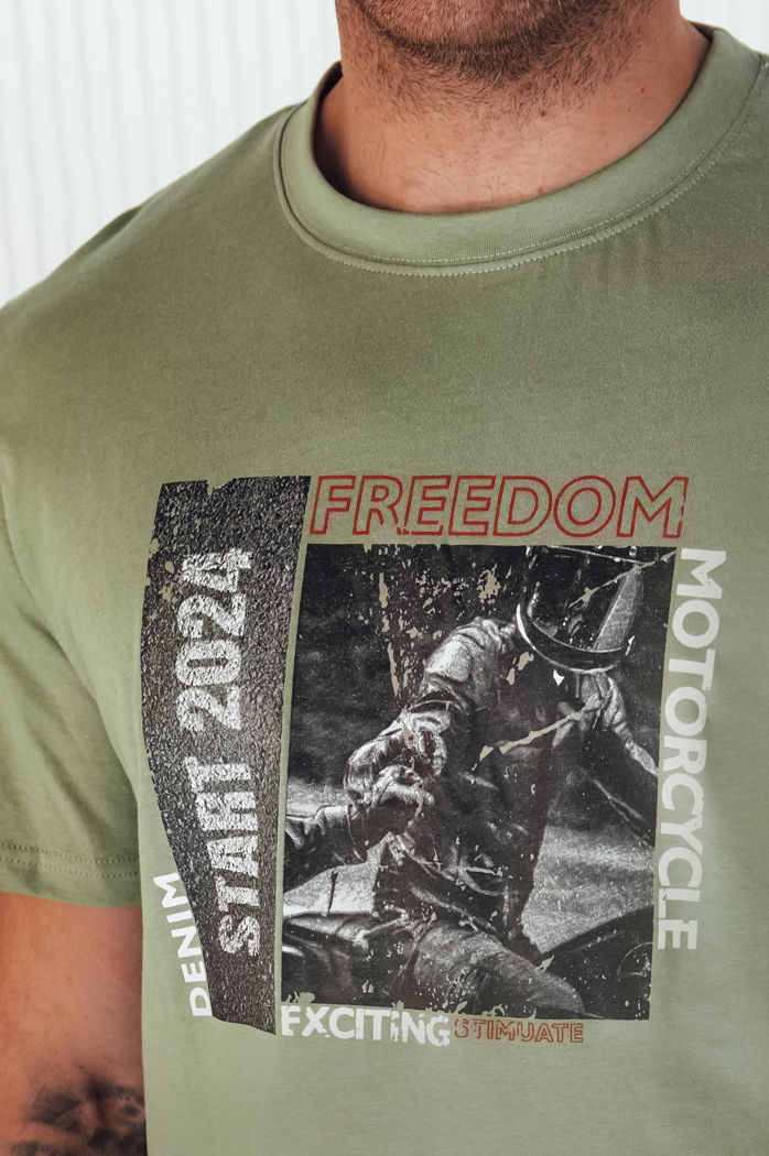 Herren T-shirt mit Aufdruck Farbe Grün DSTREET RX5465