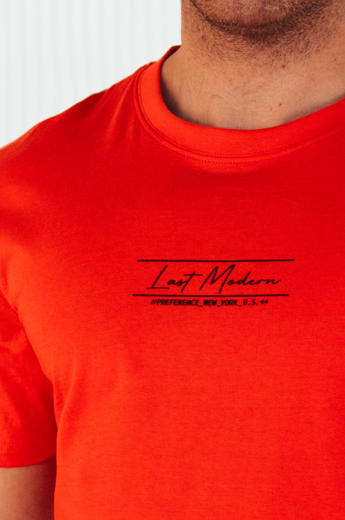 Herren T-shirt mit Aufdruck Farbe Orange DSTREET RX5473
