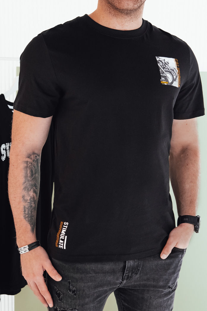 Herren T-shirt mit Aufdruck Farbe Schwarz DSTREET RX5482