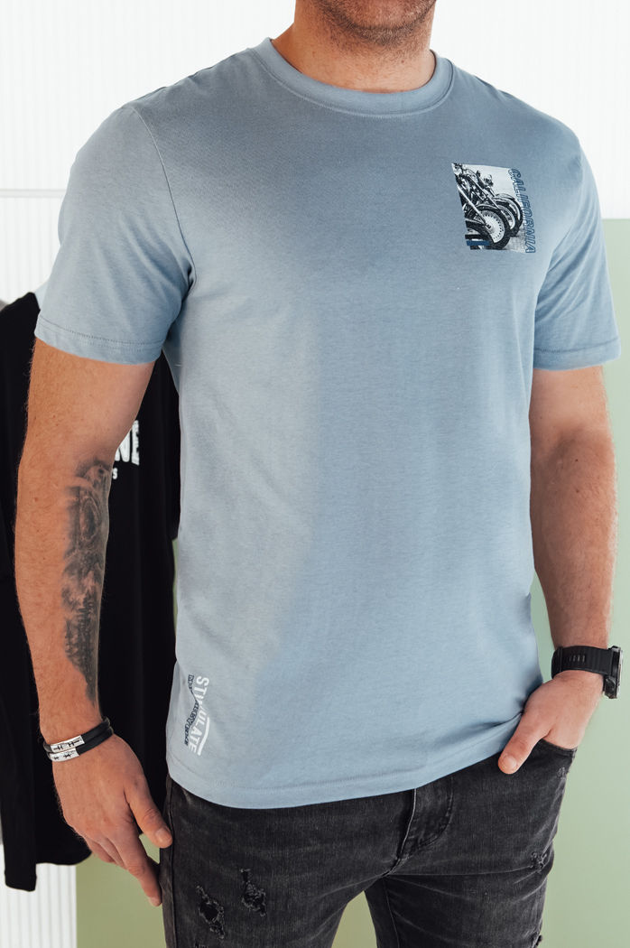 Herren T-shirt mit Aufdruck Farbe Blau DSTREET RX5483